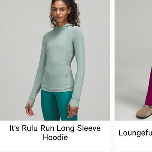 lululemon its a rulu run long Sleeve hoodie in misty glade